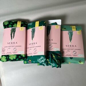 Serra Women’s Soft Leggings (4) St. Patrick’s Day 4 Packs Size Small